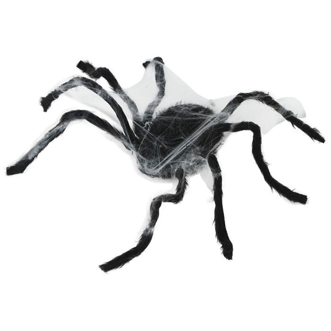 Zwarte Nep Spin Geluid En Beweging 80cm van Fiestas Guirca koop je bij Partywinkel