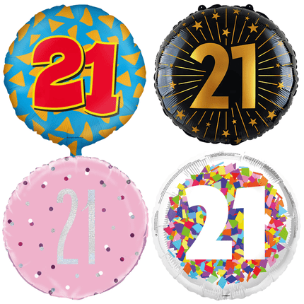 21 Jaar Folie Ballonnen - Partywinkel