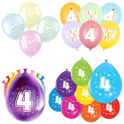 4 Jaar Latex Ballonnen - Partywinkel