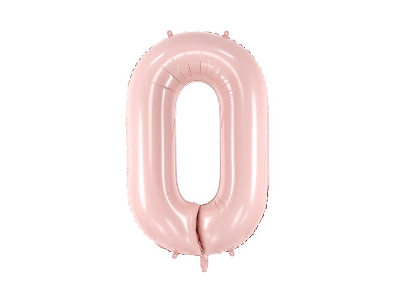 0 Jaar Cijfer Ballon Lichtroze Leeg 72cm van Partydeco koop je bij Partywinkel