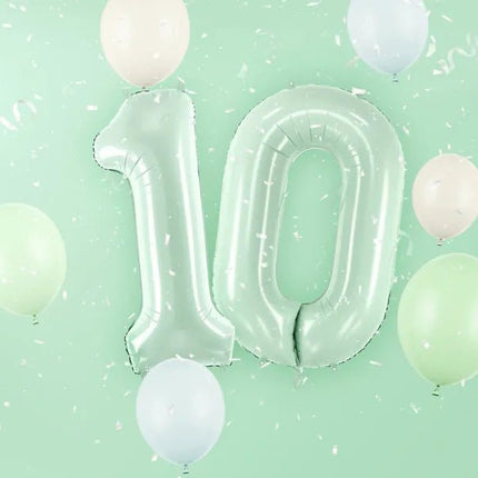 0 Jaar Cijfer Ballon Mintgroen 72cm van Partydeco koop je bij Partywinkel