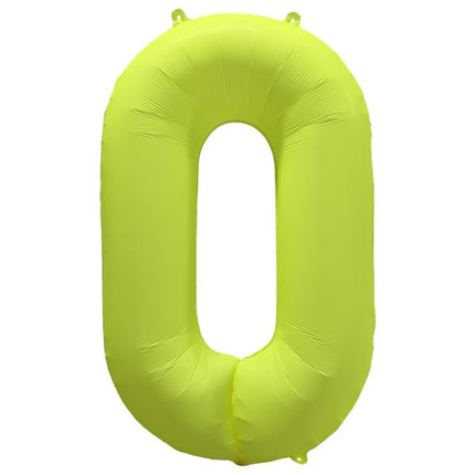 0 Jaar Cijfer Ballon Neon Geel Leeg 86cm van Riethmueller koop je bij Partywinkel