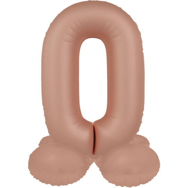 0 Jaar Cijfer Ballon Rose Goud Mat 41cm van Folat koop je bij Partywinkel
