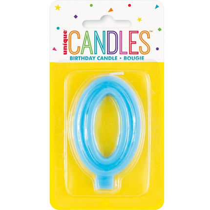 0 Jaar Kaars Blauw van Unique koop je bij Partywinkel