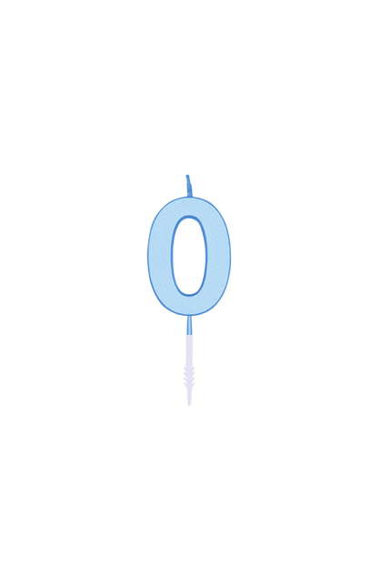 0 Jaar Kaars Blauw Pastel 4,5cm van WeFiesta koop je bij Partywinkel