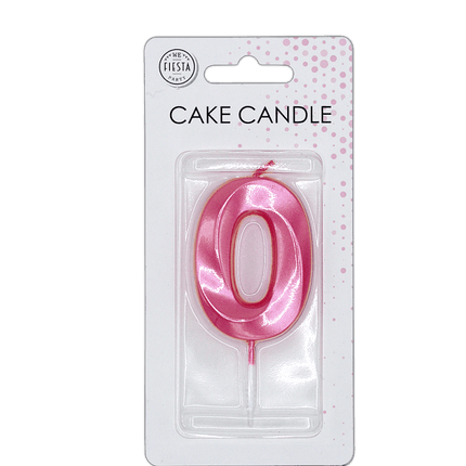 0 Jaar Kaars Roze Metallic 6cm van Partywinkel koop je bij Partywinkel