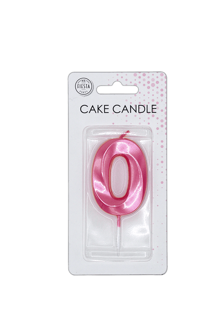 0 Jaar Kaars Roze Metallic 6cm van Partywinkel koop je bij Partywinkel