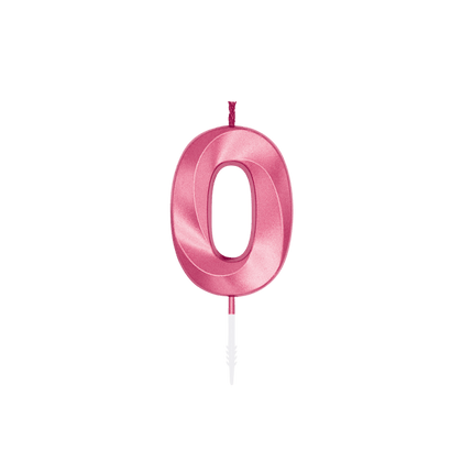 0 Jaar Kaars Roze Metallic 6cm van Partywinkel koop je bij Partywinkel