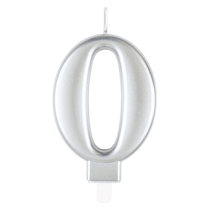 0 Jaar Kaars Zilver van Unique koop je bij Partywinkel