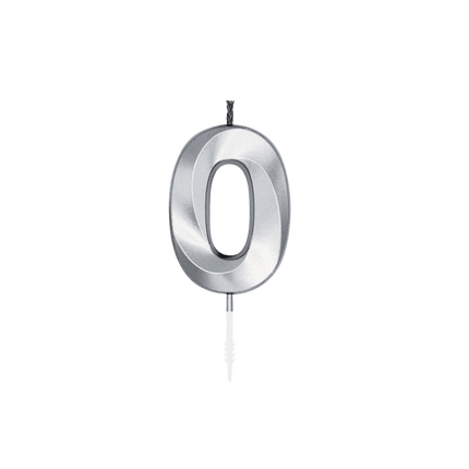 0 Jaar Kaars Zilver Metallic 6cm van WeFiesta koop je bij Partywinkel