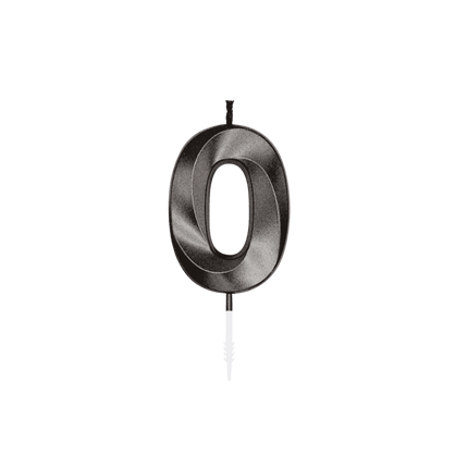 0 Jaar Kaars Zwart Metallic 6cm van WeFiesta koop je bij Partywinkel