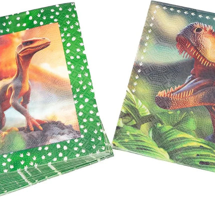 Serviettes Dino 3 couches, 33 cm, lot de 20