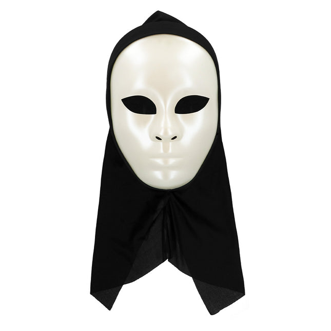 Masque de mime avec capuche blanc
