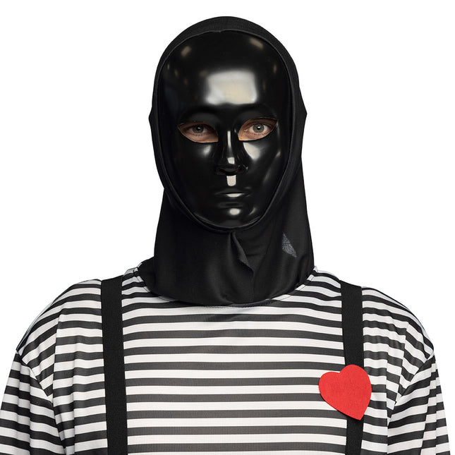 Masque Mime avec capuche noir