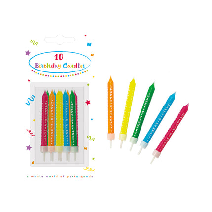 Bougies d'anniversaire colorées avec porte-bougies 20 pièces