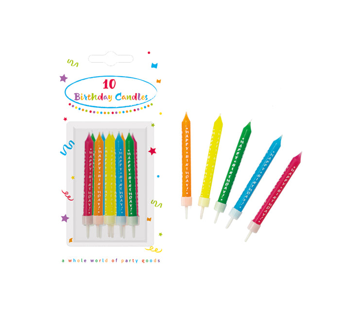 Bougies d'anniversaire colorées avec porte-bougies 20 pièces