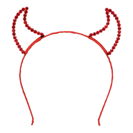 Bandeau d'Halloween Diable Rouge Pailleté