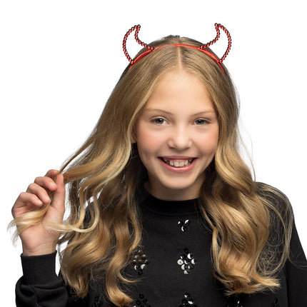 Bandeau d'Halloween Diable Rouge Pailleté