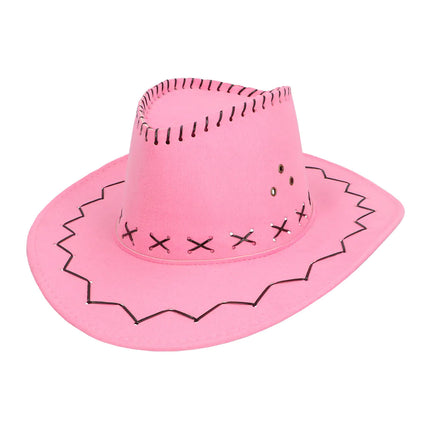 Chapeau de cowgirl broderie rose