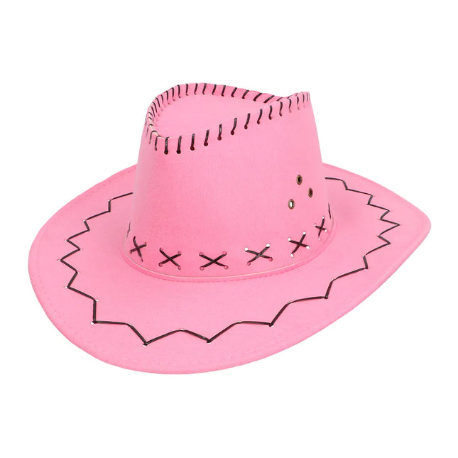 Chapeau de cowgirl broderie rose