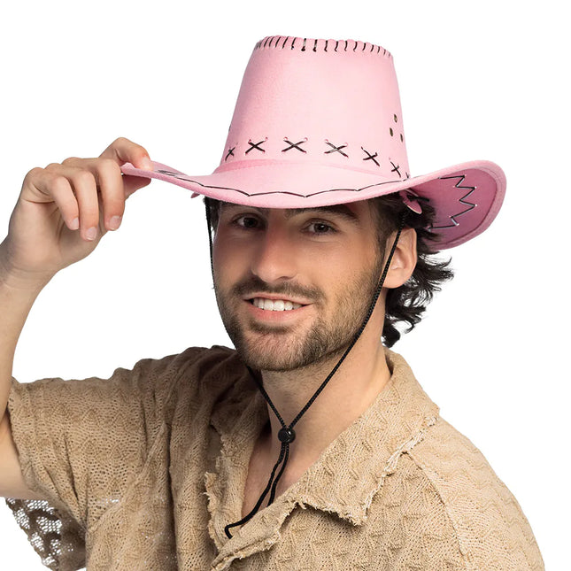 Chapeau de cowgirl broderie rose