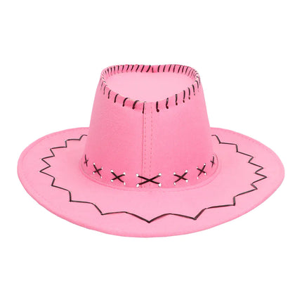 Chapeau de cowgirl broderie rose