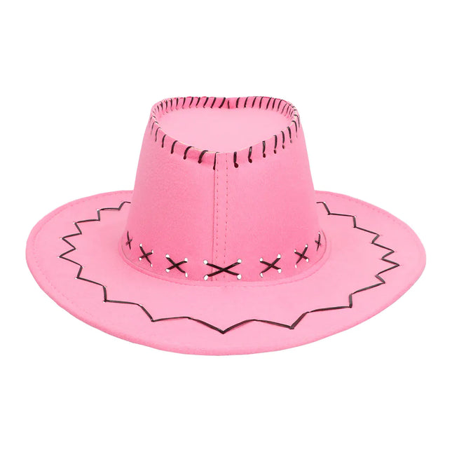 Chapeau de cowgirl broderie rose