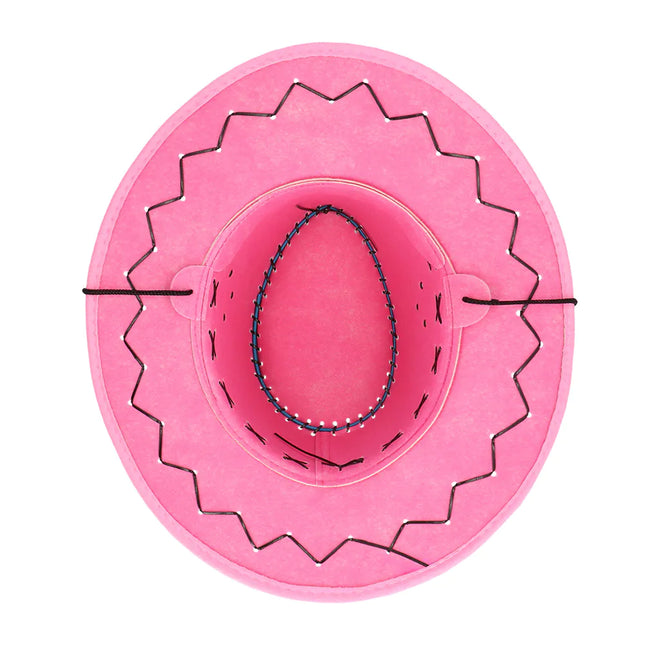 Chapeau de cowgirl broderie rose