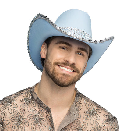 Chapeau cowboy Spark bleu clair