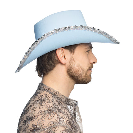 Chapeau cowboy Spark bleu clair