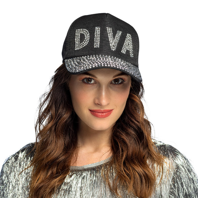 Casquette 'Diva' diamant