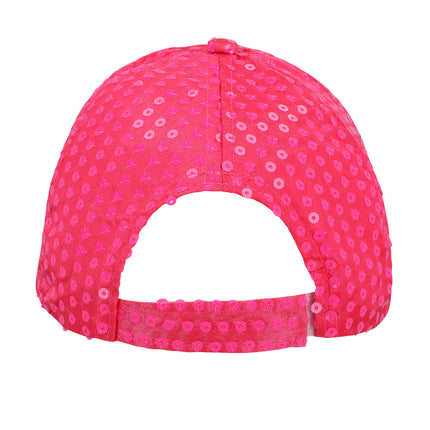 Casquette paillettes party rose fluo