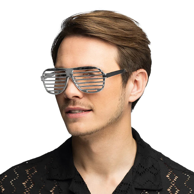 Lunettes argentées rayées