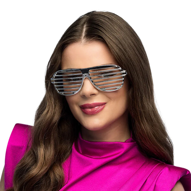 Lunettes argentées rayées