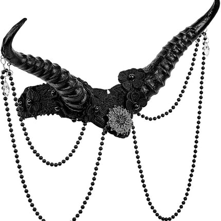 Bandeau de cheveux noirs en forme de cornes