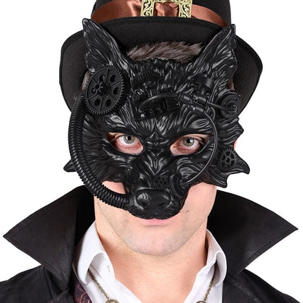 MASQUE DE LOUP STEAMPUNK NOIR