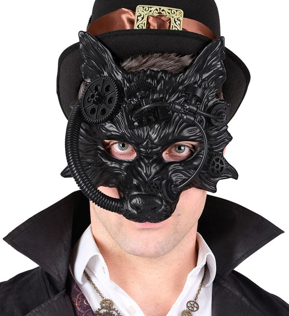MASQUE DE LOUP STEAMPUNK NOIR