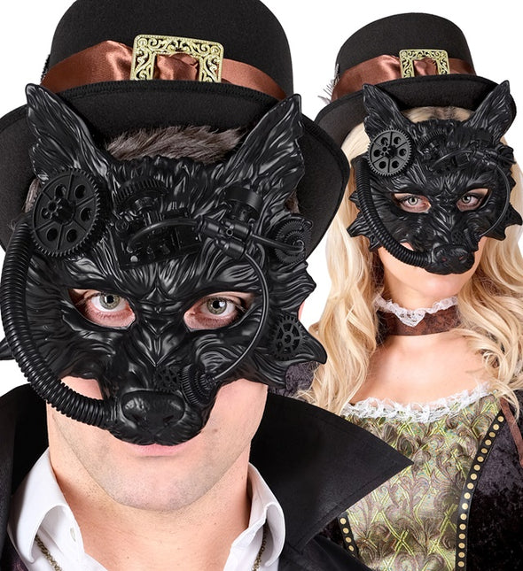 MASQUE DE LOUP STEAMPUNK NOIR