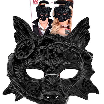 MASQUE DE LOUP STEAMPUNK NOIR