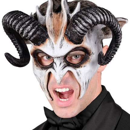 Masque d'Halloween Chèvre Blanche Noire
