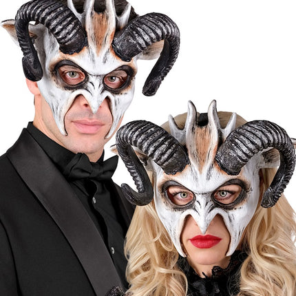 Masque d'Halloween Chèvre Blanche Noire