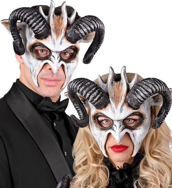 Masque d'Halloween Chèvre Blanche Noire