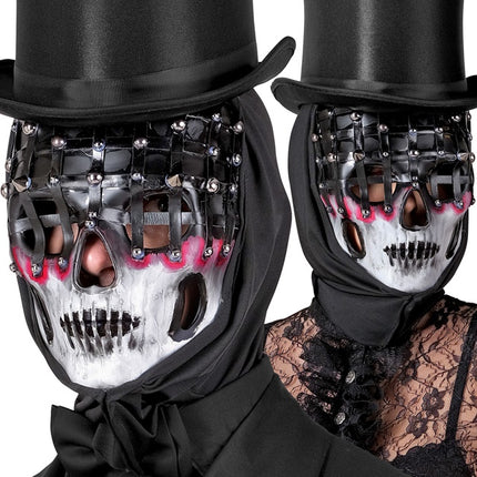 Masque d'Halloween Noir Blanc Squelette Maille