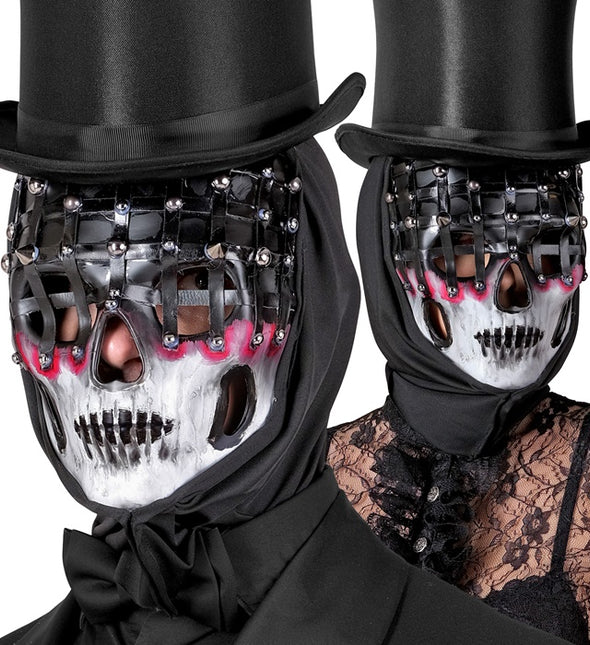 Masque d'Halloween Noir Blanc Squelette Maille