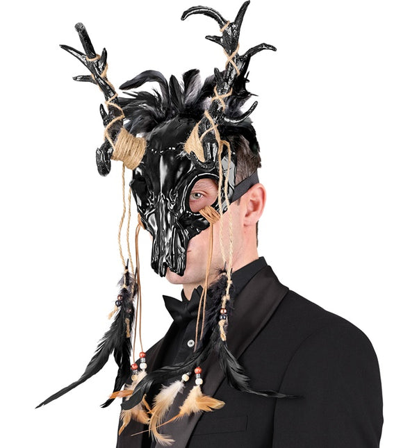 Masque d'Halloween Taureau avec plumes