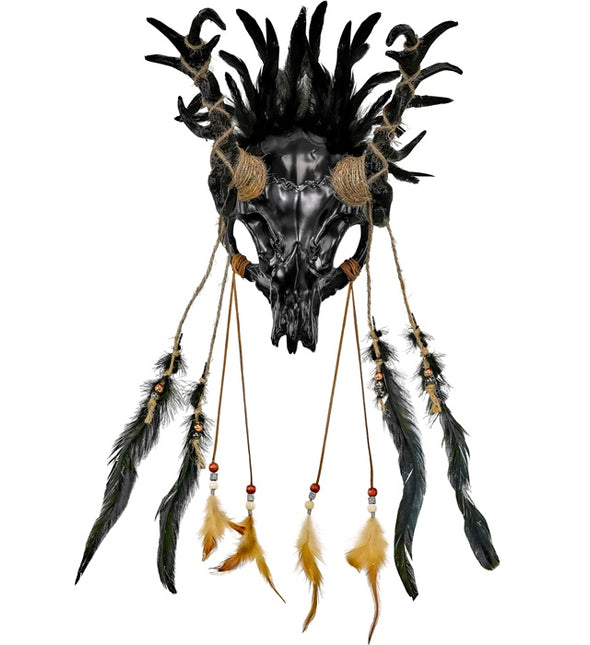 Masque d'Halloween Taureau avec plumes