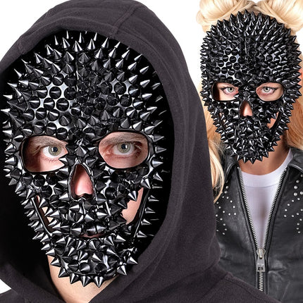 Masque crâne noir avec clous