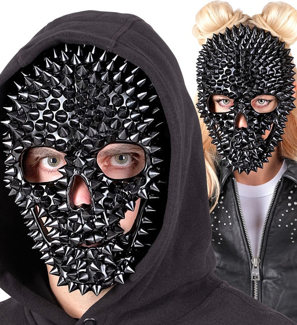 Masque crâne noir avec clous