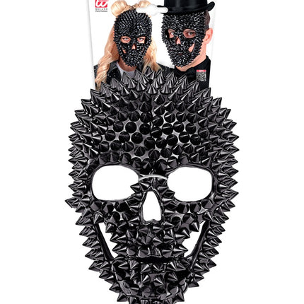 Masque crâne noir avec clous