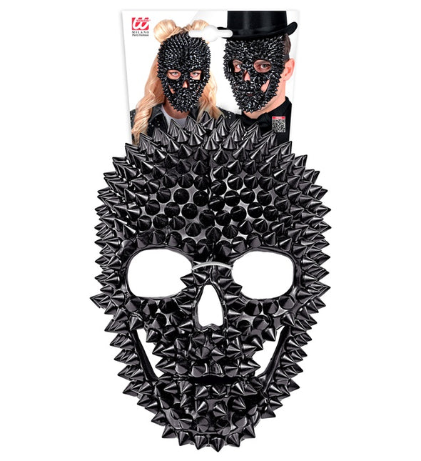 Masque crâne noir avec clous
